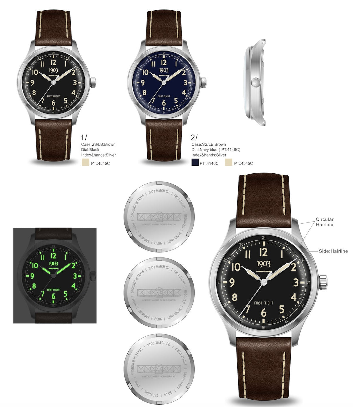 Prototype of the First Flight 40 automatic pilot's watch, marking the start of mass production